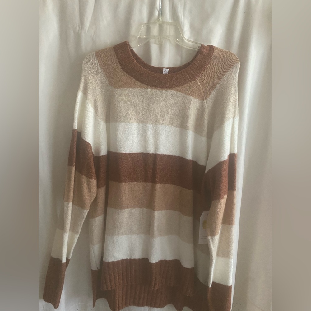 **SOLD**Time and Tru Brown and Cream Knit Sweater - BRAND NEW - NEVER WORN - NWT